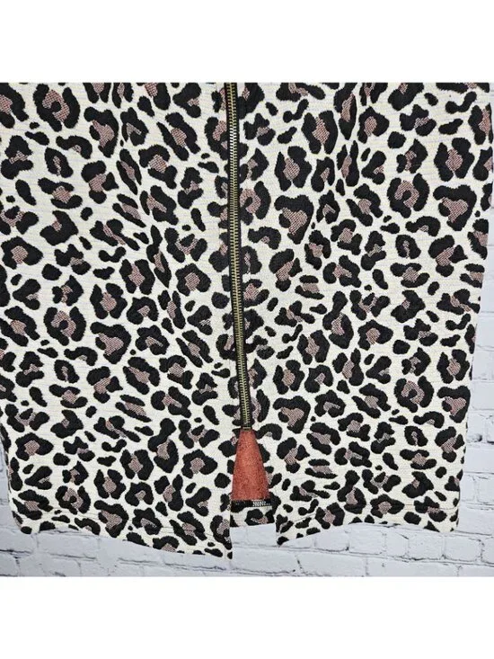 Maeve Anthropologie Multicolor Leopard Back Zip Straight Knee Length Skirt XS - Picture 8 of 11